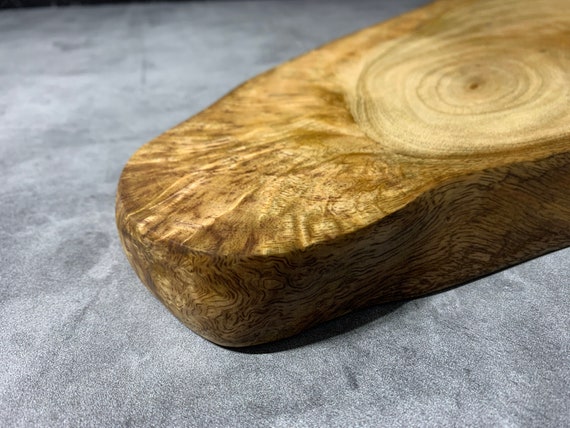 Live Edge Mango Hardwood Charcuterie Board with Turquoise Epoxy - The Mirage