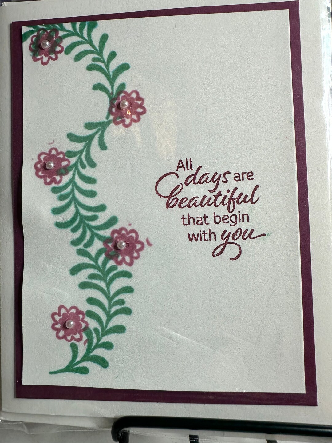 Greeting Card Thinking of You Flower Border - Etsy