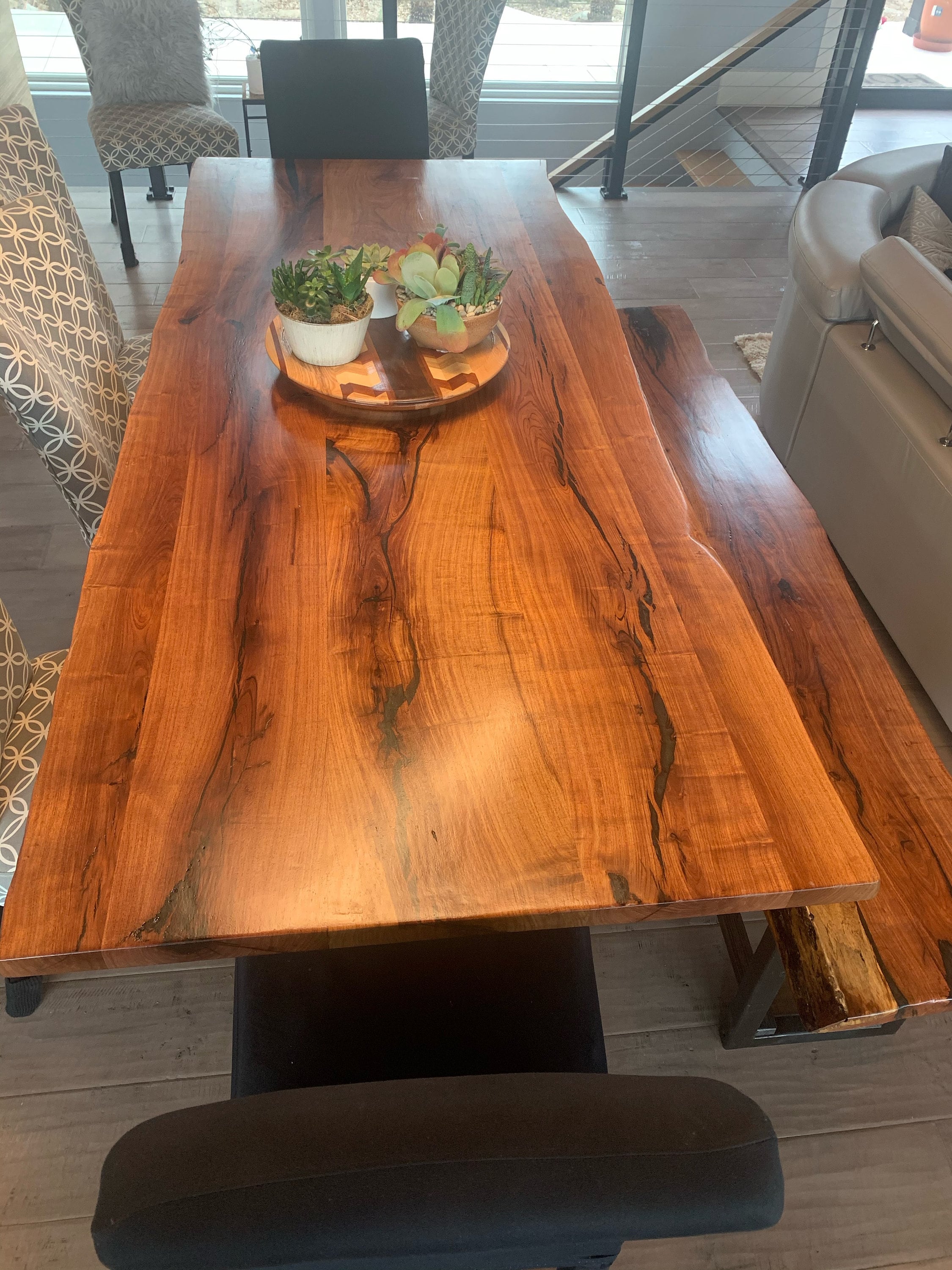 Live edge mesquite Dining table Etsy