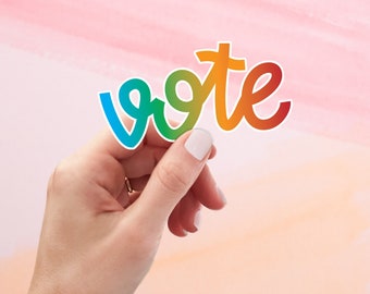 Vote Vinyl Sticker, Colorful vote sticker, Vote Decal