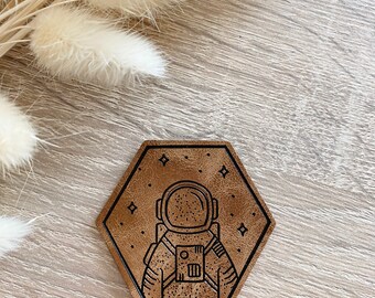 Imitation leather label "Astronaut" 1 piece