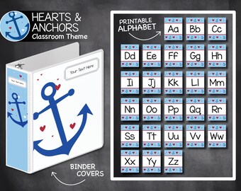Herzen und Anker Klassenzimmer Thema Lehrer Dekor Home School Printables zurück zur Schule