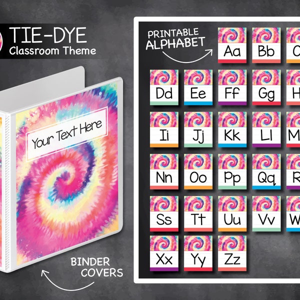 Tie-Dye Classroom Theme Teacher Decor Home School Printables Back to School