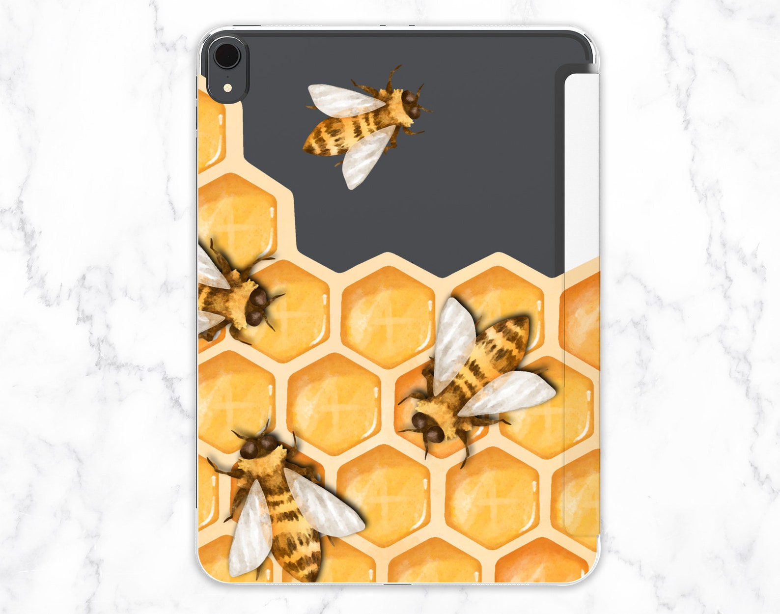 Bee Print Mini Ipad 4 Yellow Honey Ipad Case 11 2020 Ipad 5 Etsy