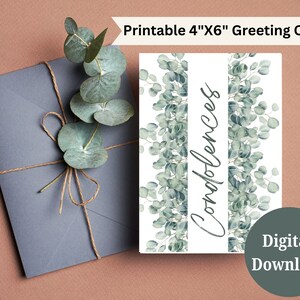 Printable Greeting Card, Grief Greeting Card, Condolence Card, Digital Download Card, Instant Download,  Sympathy Greeting Card, Death