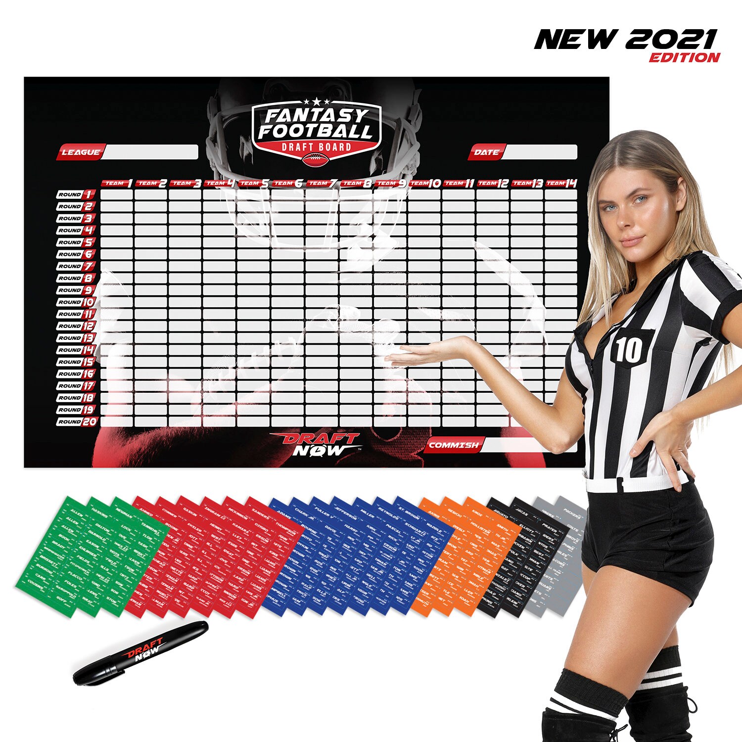 XL Fantasy Football Draft Board 20212022 Season Kit 6 Feet Etsy