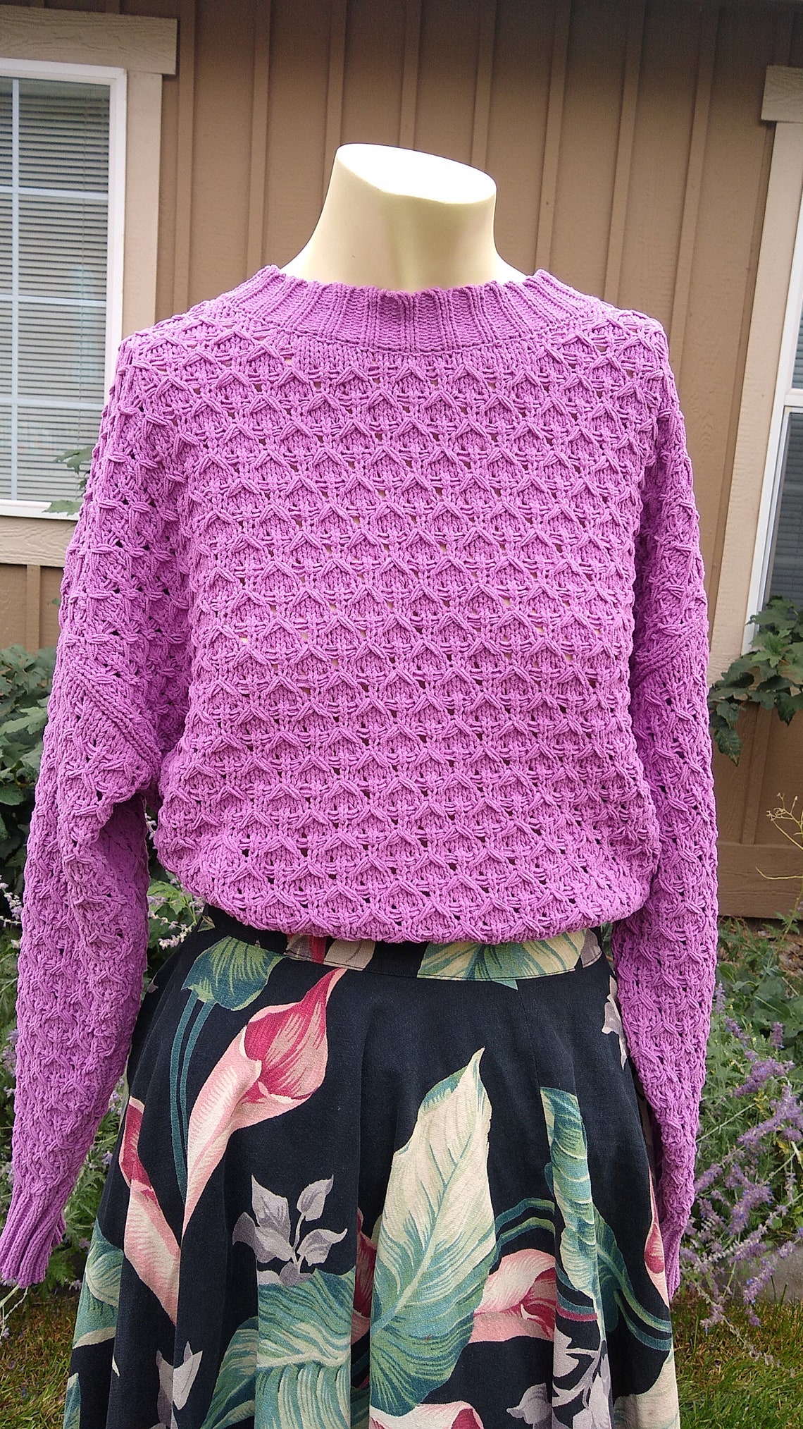 Lilac Knit Sweater Etsy