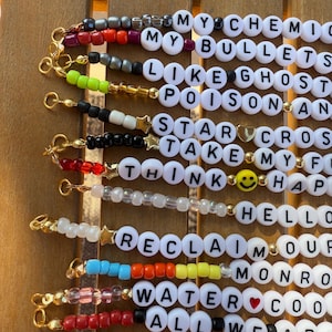 MCR Set of 12 friendship style beaded bracelets from I Brought You My Bullets You Brought Me Your Love - My Chemical Romance album