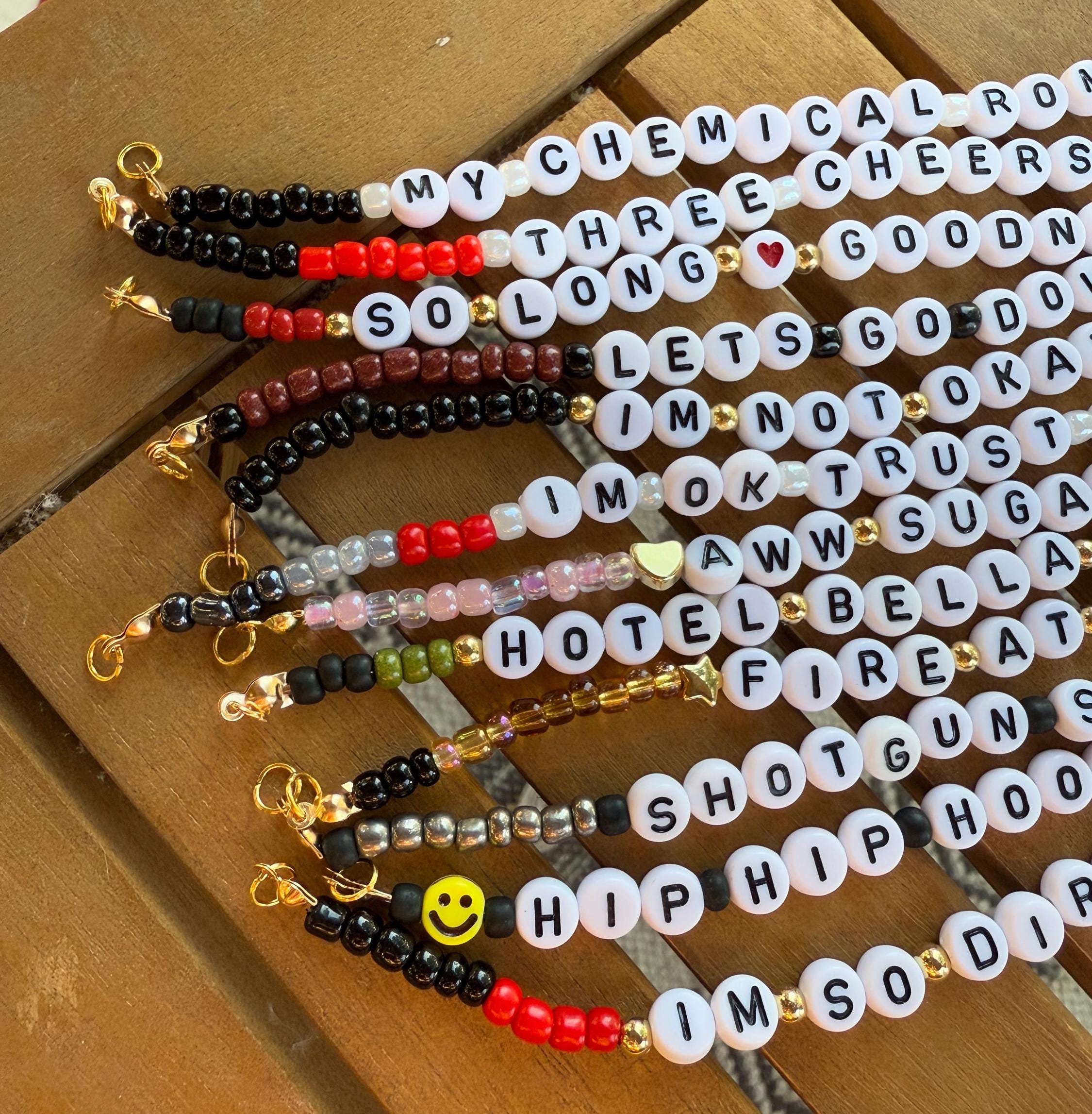 MCR Set of 12 friendship style beaded bracelets from Three Cheers for Sweet Revenge - My Chemical Romance album