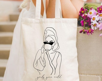 Mädchen gegangen Mild Bachelorette Totes, Luxus Bachelorette Tote, Braut zu sein, Braut, Braut, Mädchen gegangen Mild Einkaufstasche