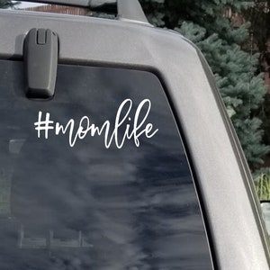 Vinyl #momlife Decal ll Car Window Decals, Laptop Decals ll 7 Color Options