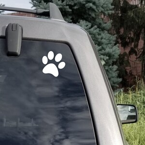 Vinyl Paw Print Decal ll Car Window Decals, Laptop Decals ll 7 Color Options
