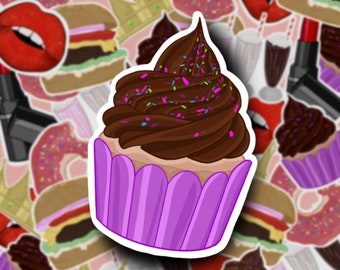 Cupcake Sticker II Pop Art Inspiration II Laptop, Notebook sticker ll Water Resistant II Great gift for friends