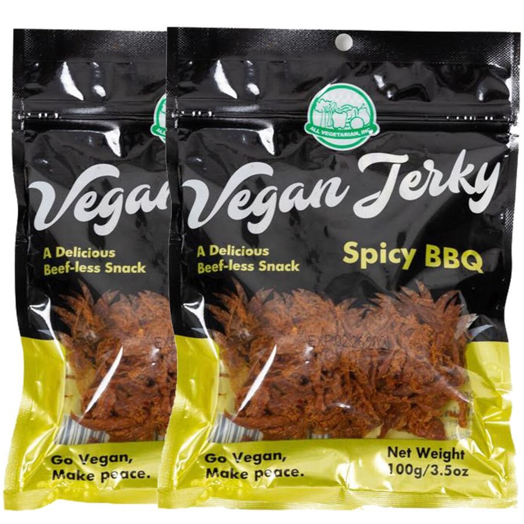 Vegan Jerky twopack Spicy BBQ Etsy