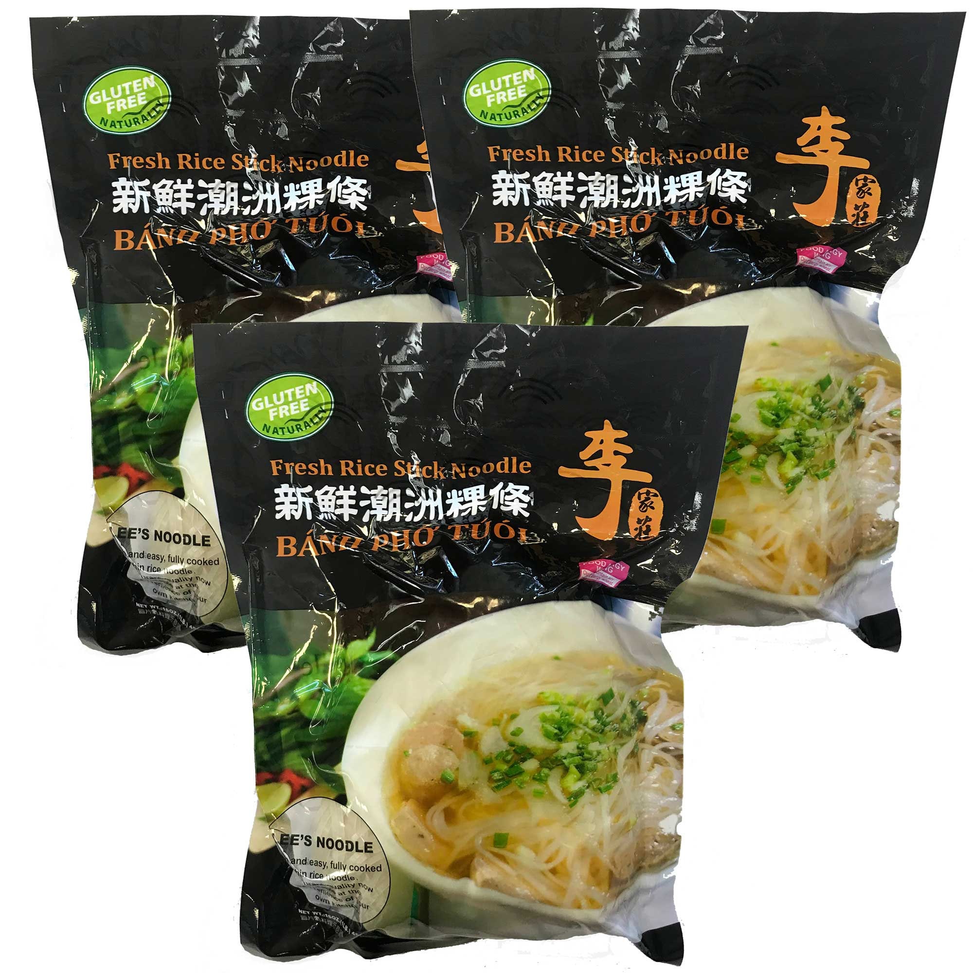 Fresh Rice Noodles 3 Pack Pho Noodles Vegan Gluten Free Etsy