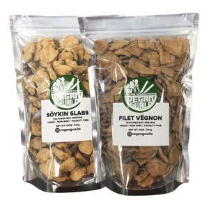 Filet Vëgnon & Söykin Slabs – (2-Pack Combo) Textured Vegetable Protein – 12oz - FREE SHIPPING!