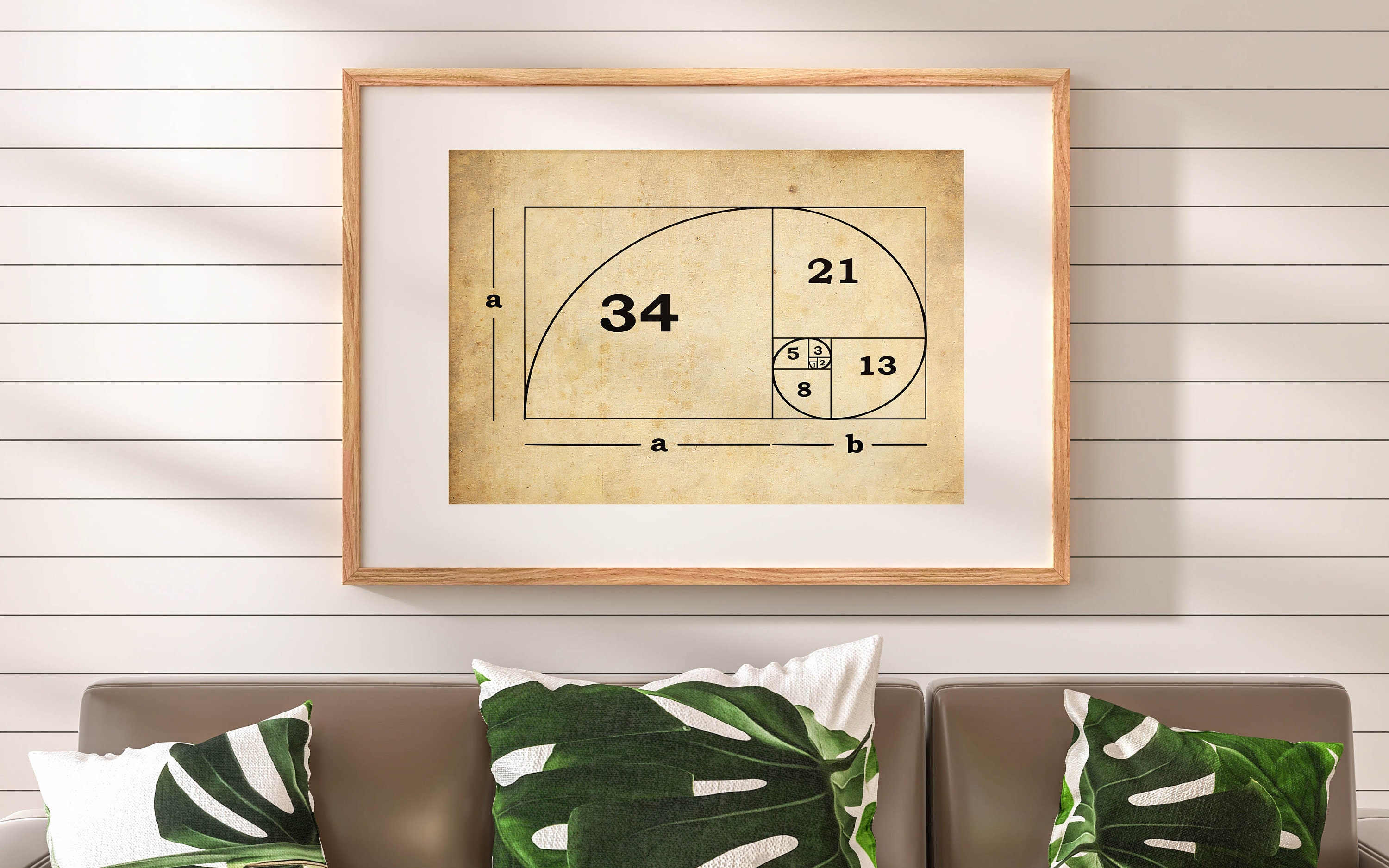 Vintage Fibonacci Sequence Watercolor Art Fibonacci Spiral Art ...