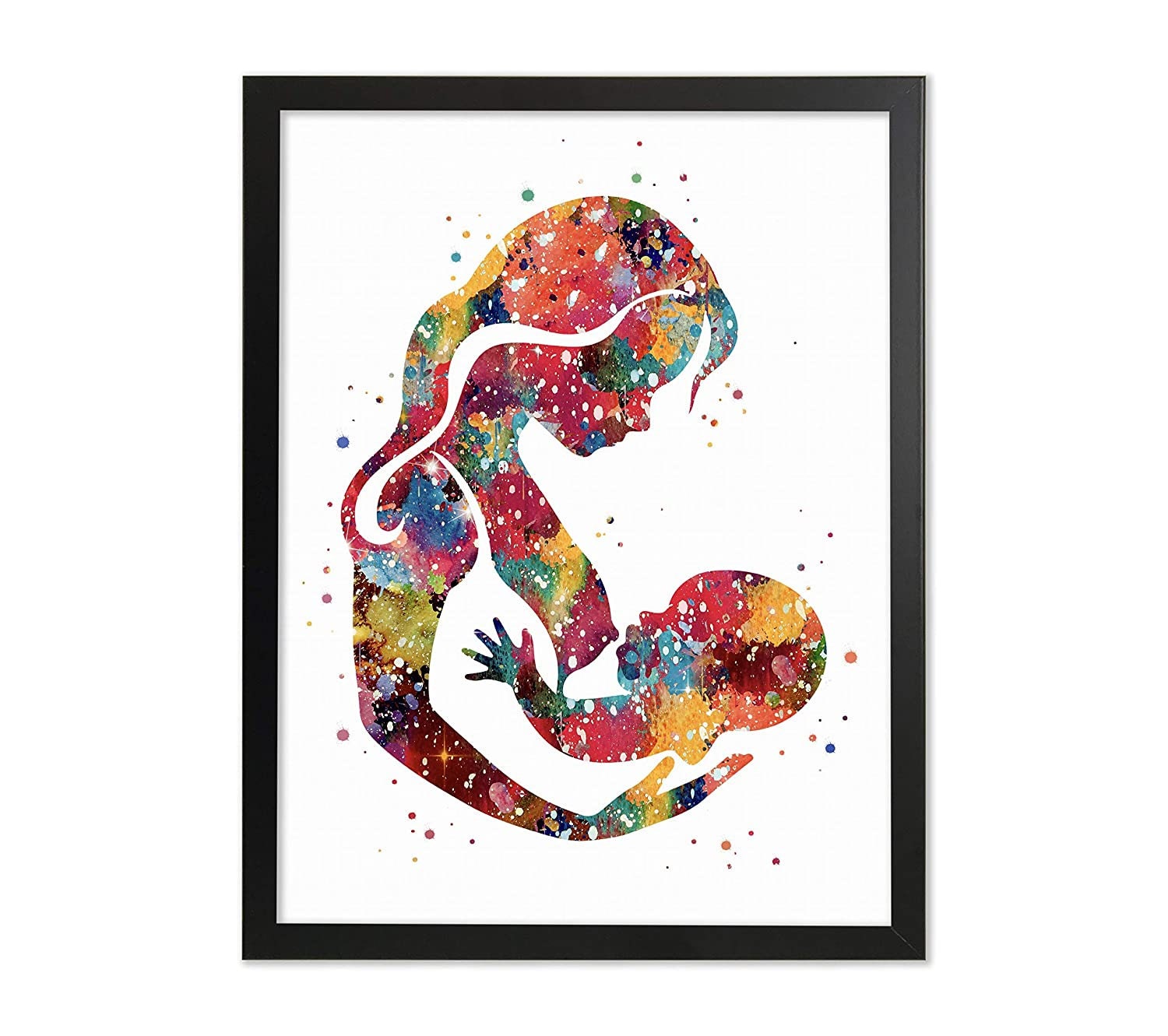 Framed Maternity Watercolor Print Set Pregnancy Wall Art Etsy