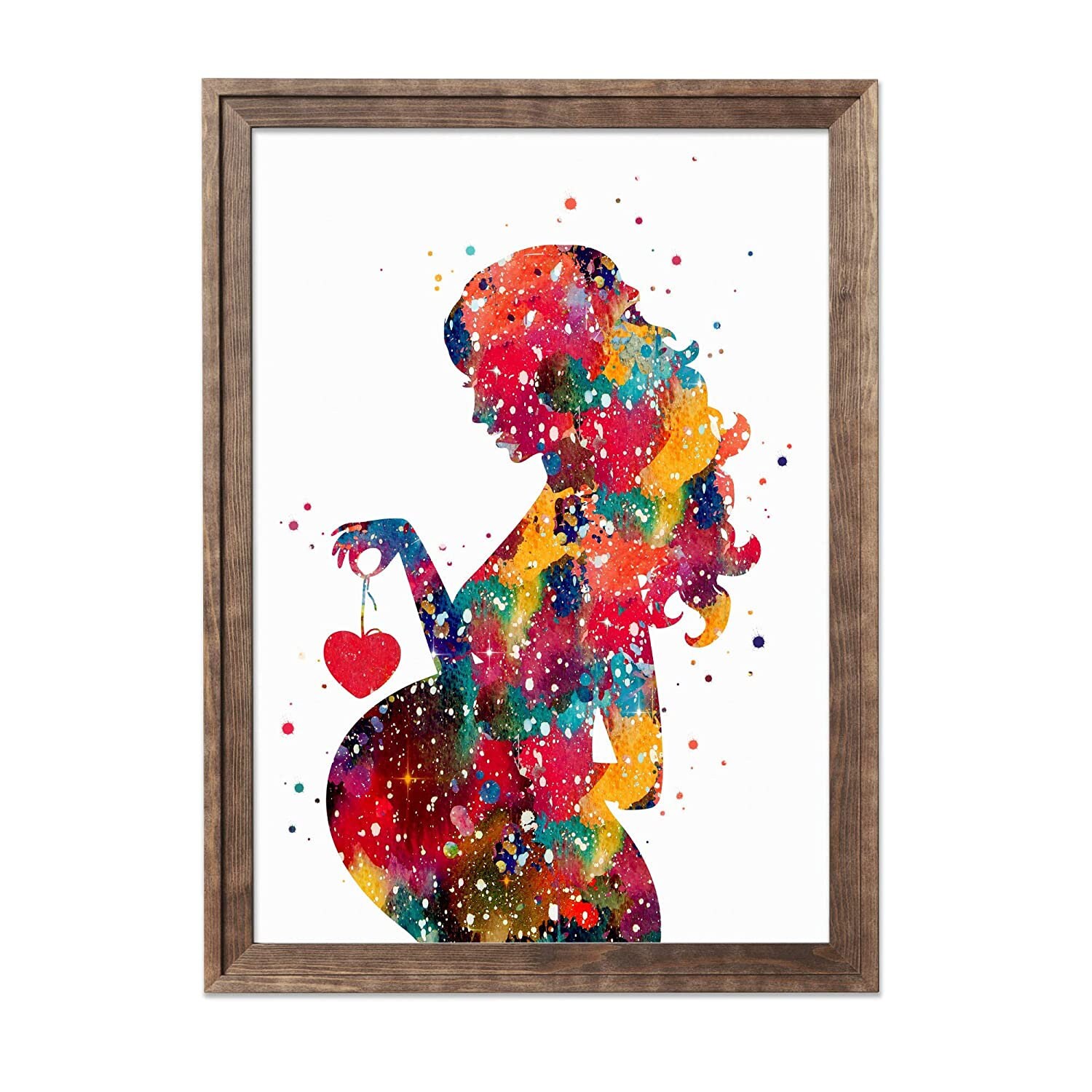 Framed Maternity Watercolor Print Set Pregnancy Wall Art Etsy