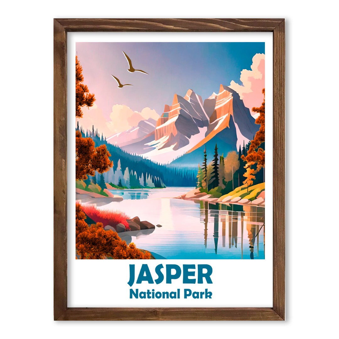 Jasper Travel Poster National Park Wall Decor Canada Room Art Etsy