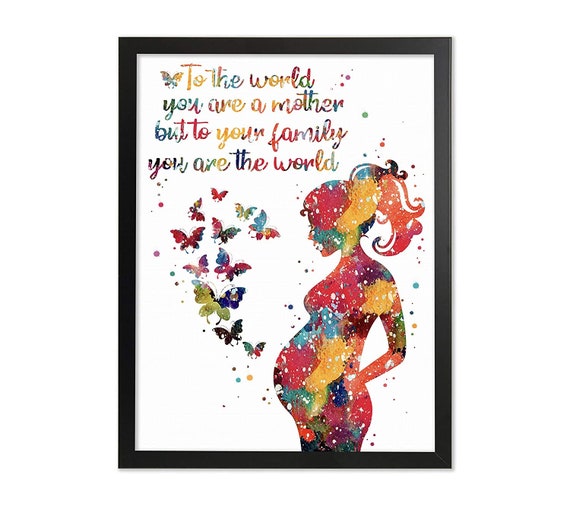 Encadre Femme Enceinte Citation Aquarelle Print Babys Etsy Canada