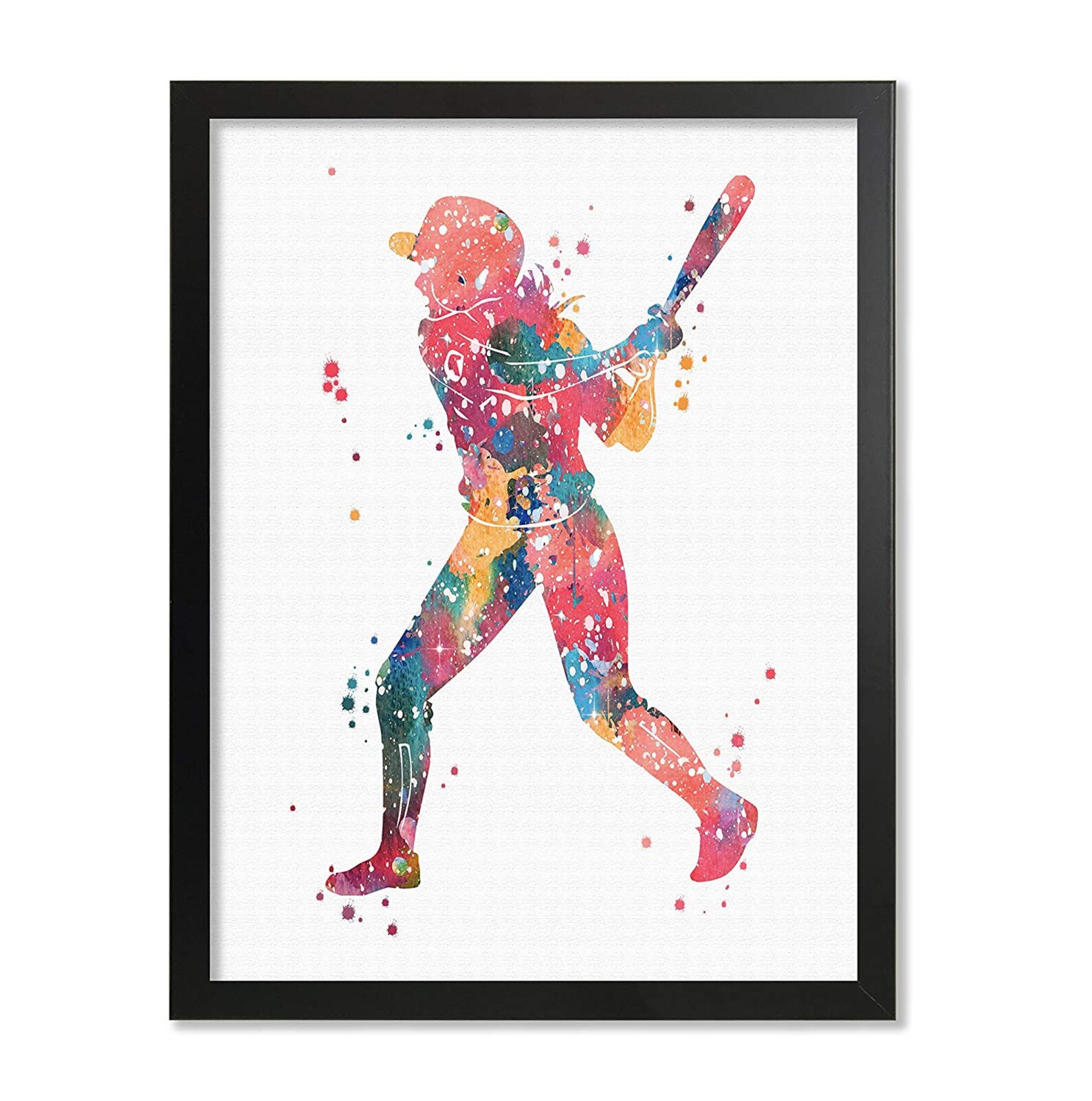 Framed Softball Player Watercolor Prints Set Softball Pitcher - Etsy