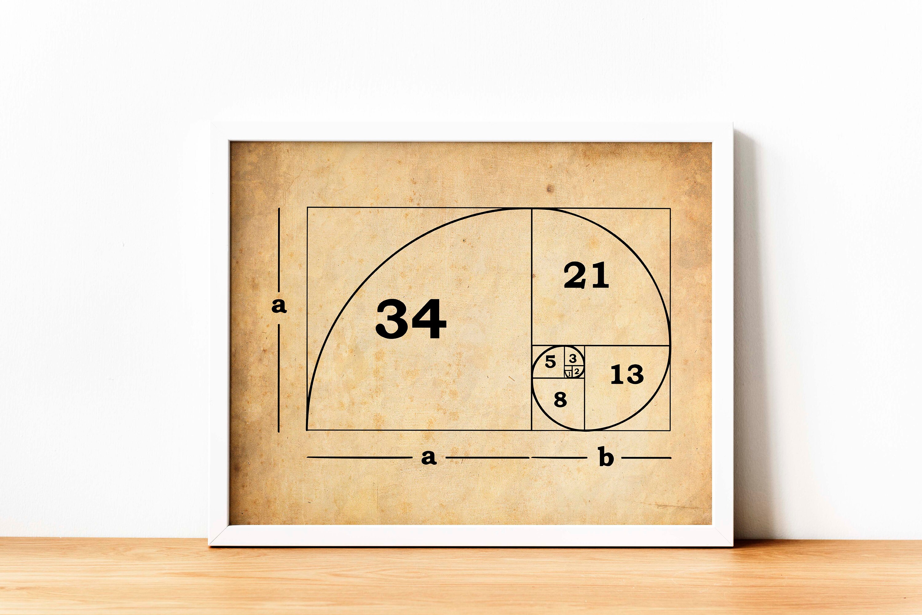 Vintage Fibonacci Sequence Watercolor Art Fibonacci Spiral Art ...
