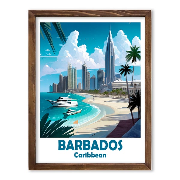 Barbados Travel Poster Carribean Wall Decor Traveler Gift Beach House Decor Wedding Gift Birthday Present 8x10 Unframed Print