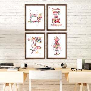 Sewing Watercolor Poster Set Sewing Room Art Craft Room Decor - Etsy