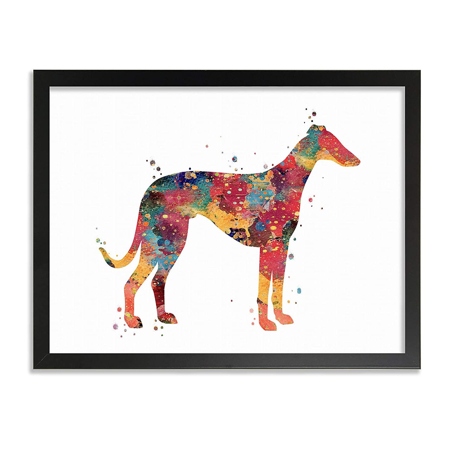 Framed Greyhound Watercolor Poster Dog Prints Pet Wall Decor Etsy