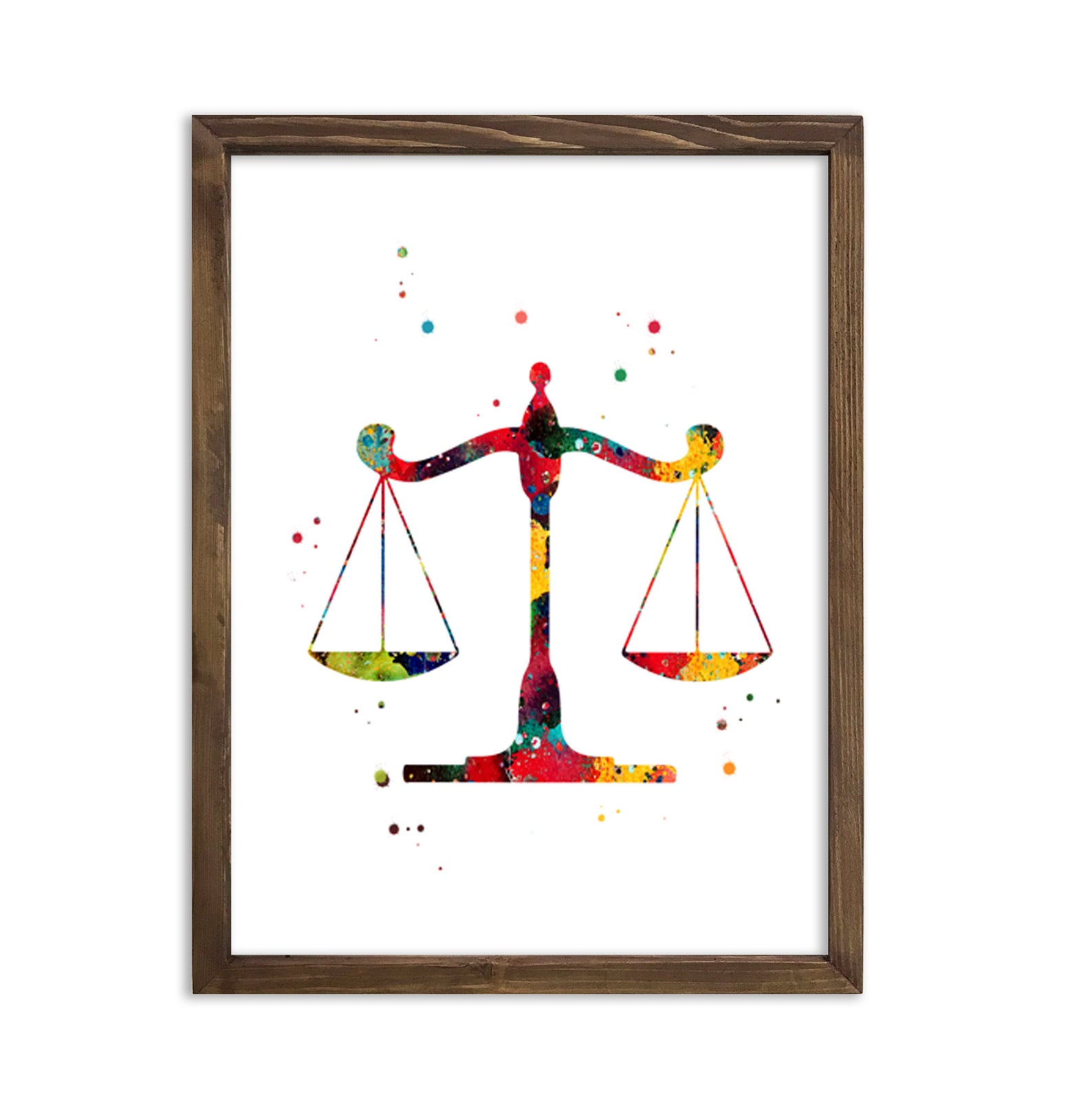 Framed Lawyer Watercolor Art Office Decor Lady Justice Gavel Etsy