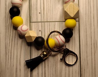 Porte-clés/bracelet porte-clés/porte-clés en perles de silicone