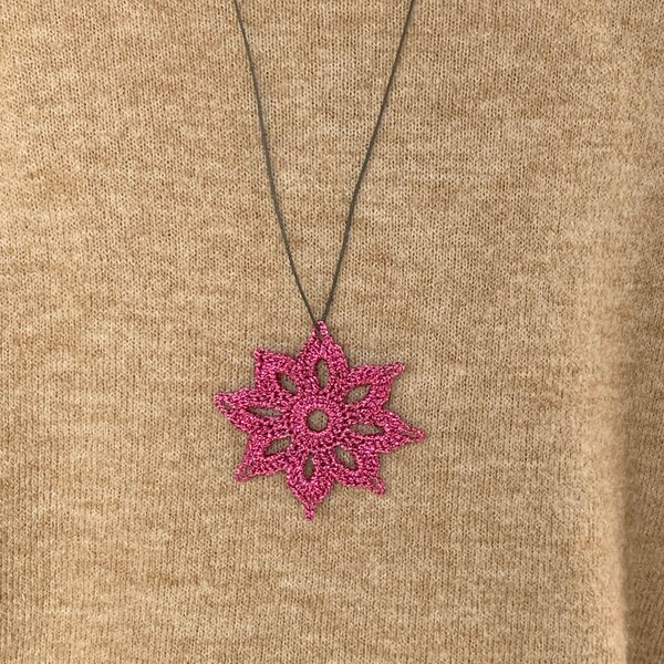 Crochet Starflower Pendant