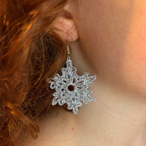 Crochet Snowflake Earrings