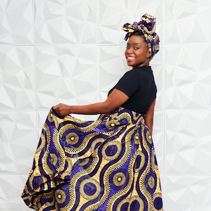 High waisted long gold skirt deals