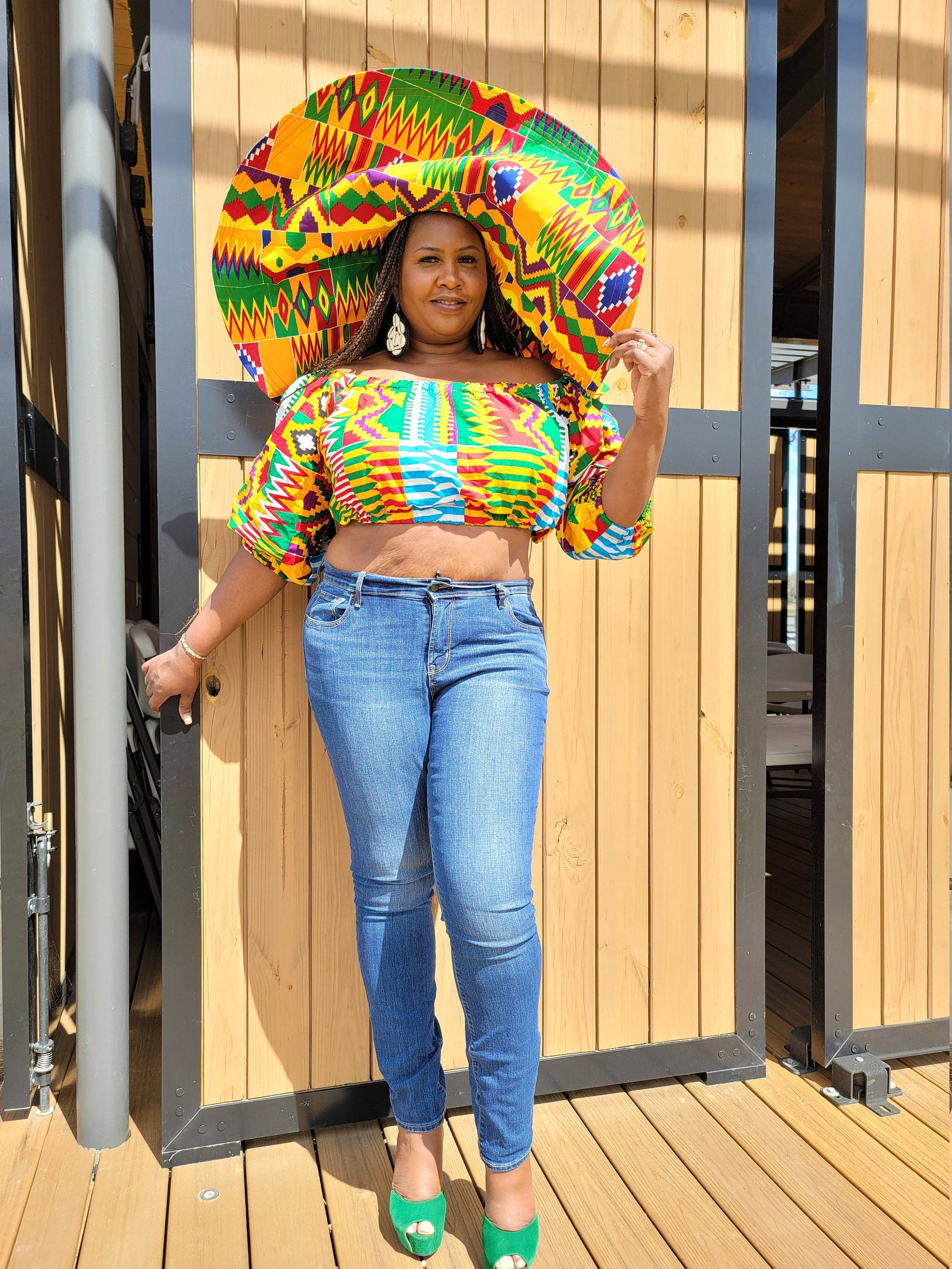 Zina Kente Crop Top by boubouskaftansandco - Crop Top - Afrikrea