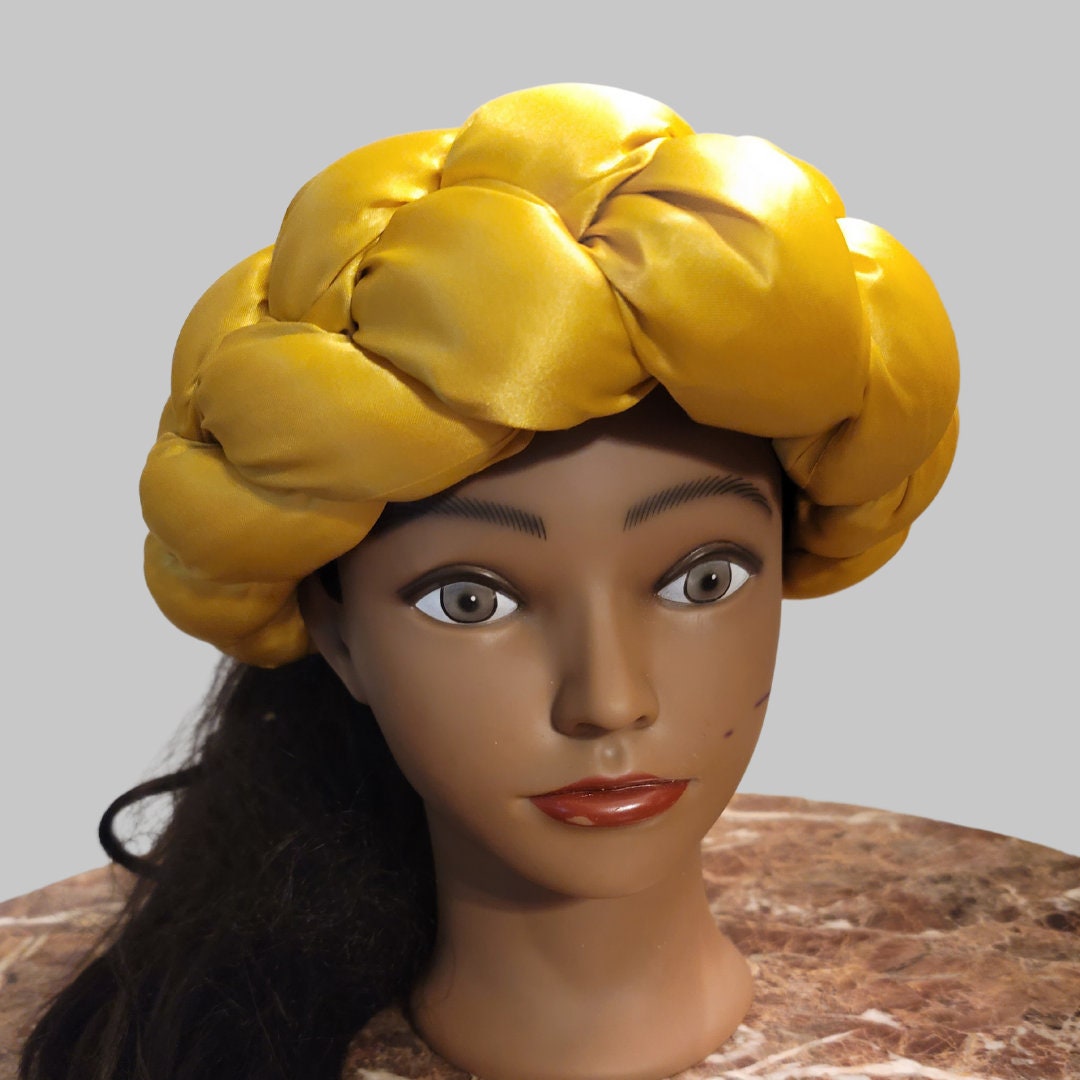 Handmade Satin Braid Headband: African Wedding Gele Turban  display picture 1
