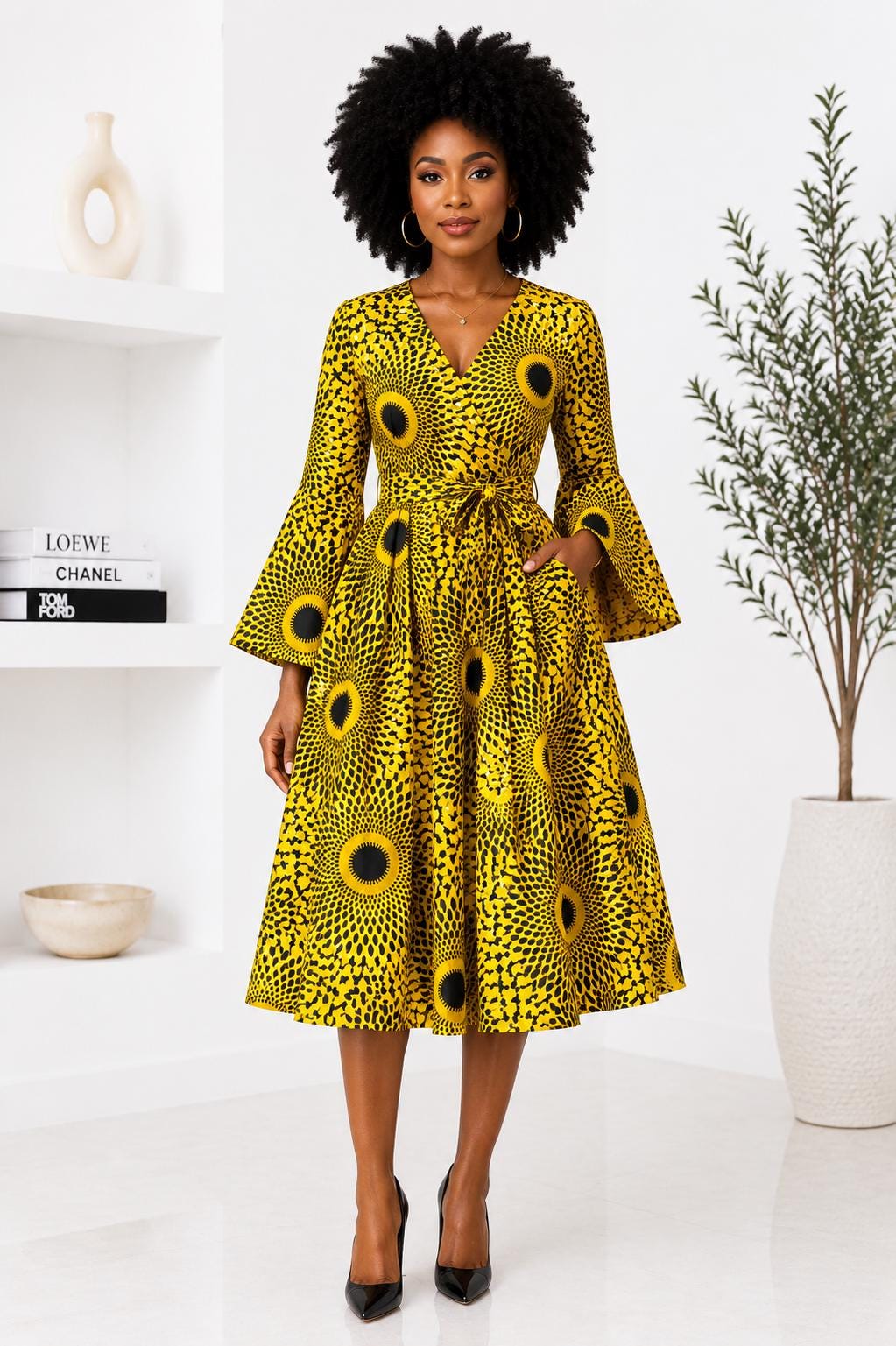 emerald green long dress with sleeves Plus Size Formal Emerald Green Long Sleeve Satin V-Neck Maxi Dress