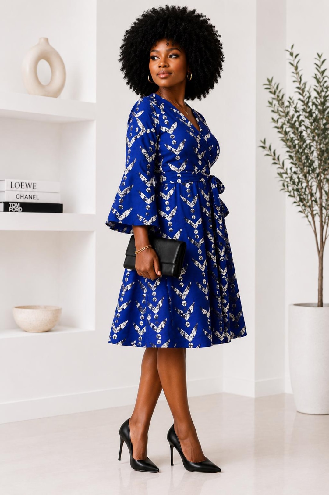 African Print Wrap Dress, Ankara Dress for Women, African Clothing