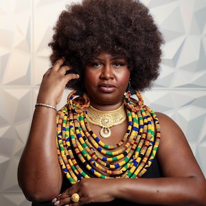 African Print Necklace/Ankara Fabric Handmade Multi Strand Statement Necklace/Kente Fabric Jewelry