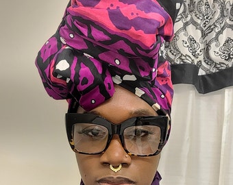 Hair Wrap Ankara African Head Wrap + Matching Mask Set Zainaba