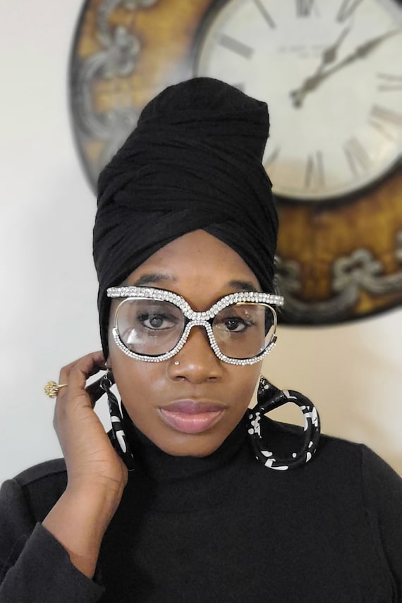 Black Round Cut Oversized Eyeglasses Large Frames 