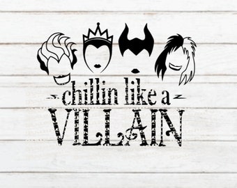 Schurken SVG, Ursula, Maleficent,, Cruella De Ville, Stiefmutter ich Fall ich Halloween digitaler Download