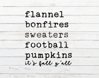 Flanells, Lagerfeuer, Pullover, Fußball und Kürbisse SvG. I FALL digital download I Pullover Wetter