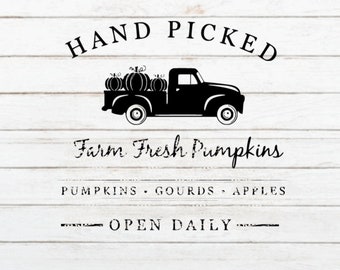 Hand picked pumpkins SVG I FALL digital download I Home Decor