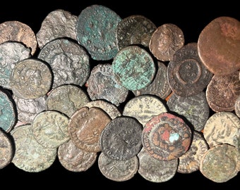 2 Oud-Romeinse bronzen munten uit de 4e eeuw na Christus | 100% AUTHENTIEK! Ideaal voor cadeaus en verzamelen voor beginners
