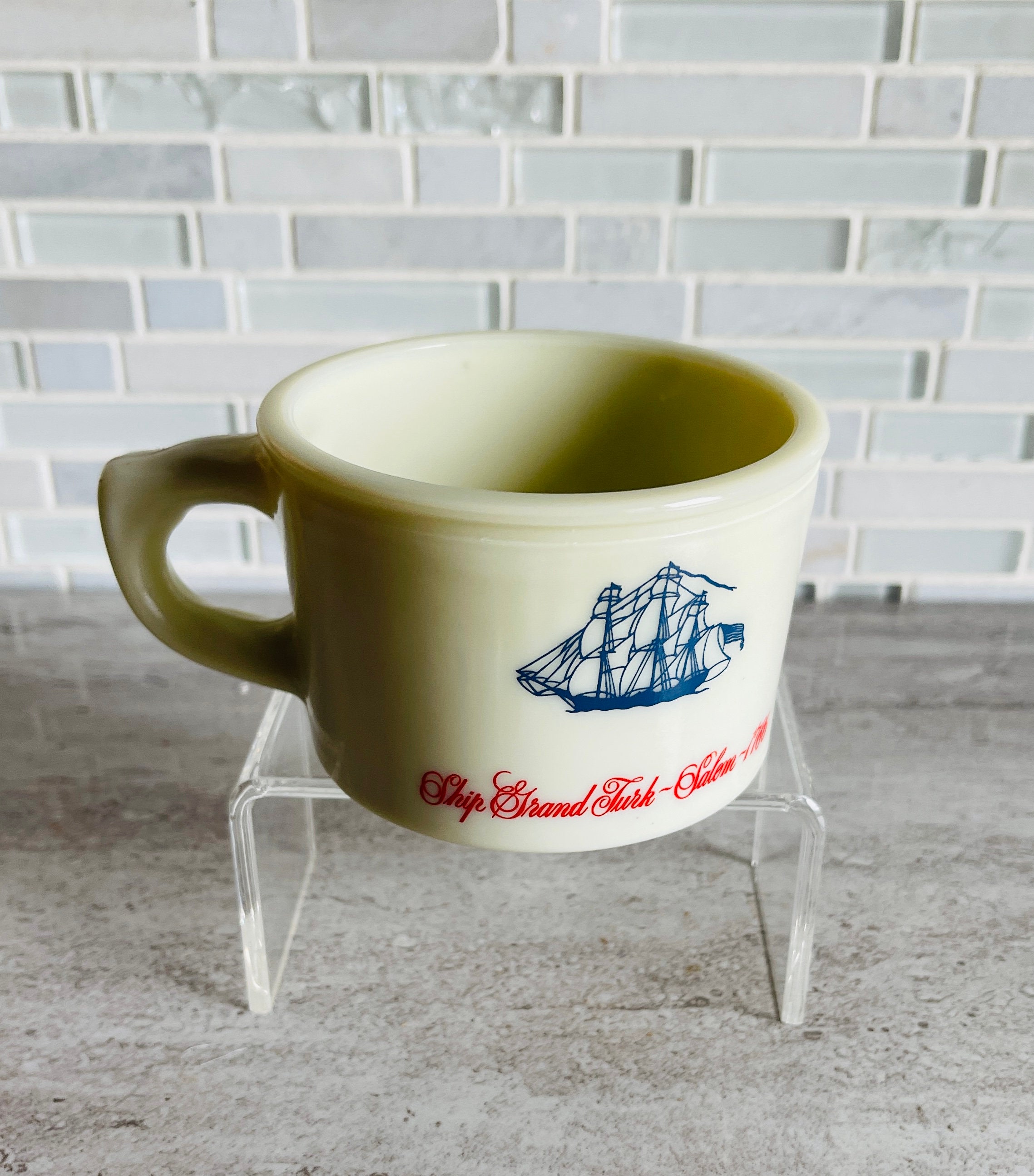 70s Old Spice Shaving Soap Mug Pottery Glass Shaving Cup by Etsy