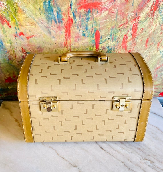 Vintage LANCEL French Leather Train Case Carry On 