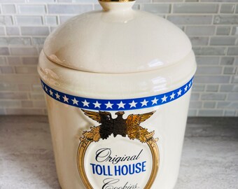 Original Nestle Toll House Cookie Jar, Ceramic Nestle Toll House Cookie Canister, Storage Jar