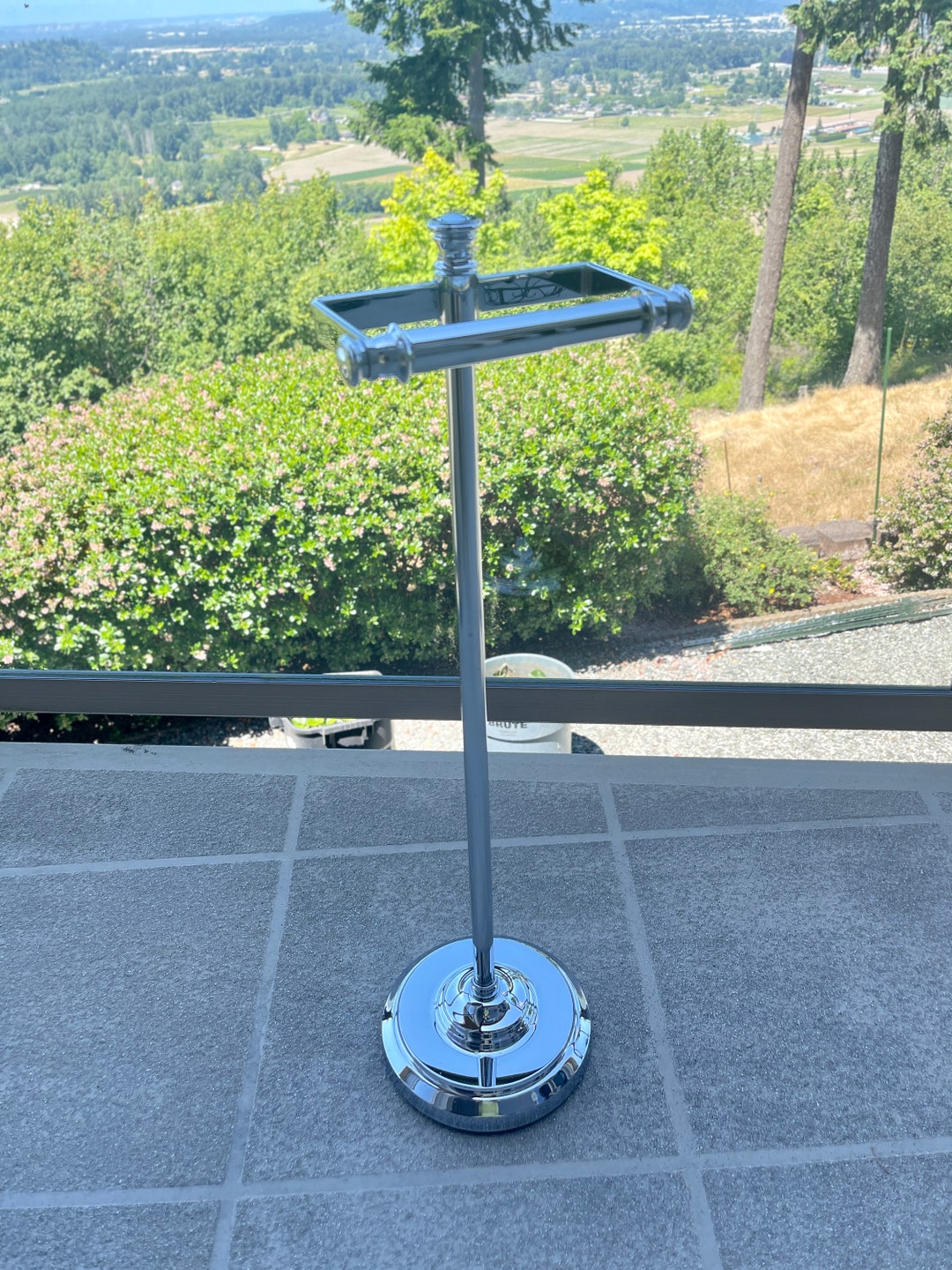 Vintage Brass Filled Toilet Paper Holder Free Standing Toilet Etsy